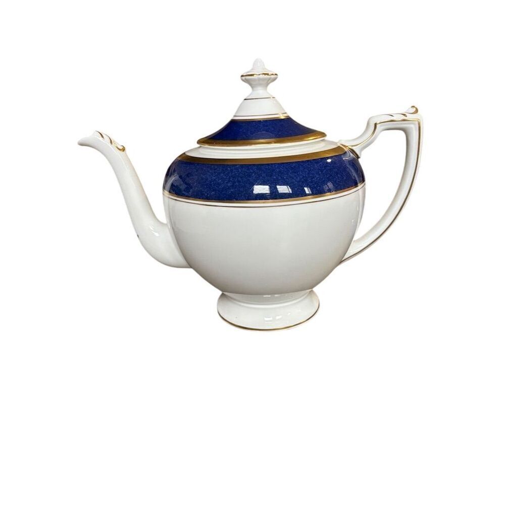 Coalport Athlone Blue Porcelain Teapot with Lid Multicolor England